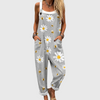 Women's Floral Print Dungarees with Adjustable Straps