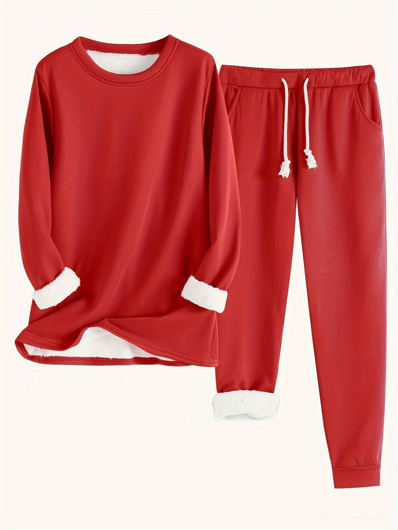Women’s Two Piece Lounge Set with Soft Fleece Lining