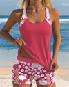 Women’s Floral Tankini Set with Comfortable Fit and Swim Shorts