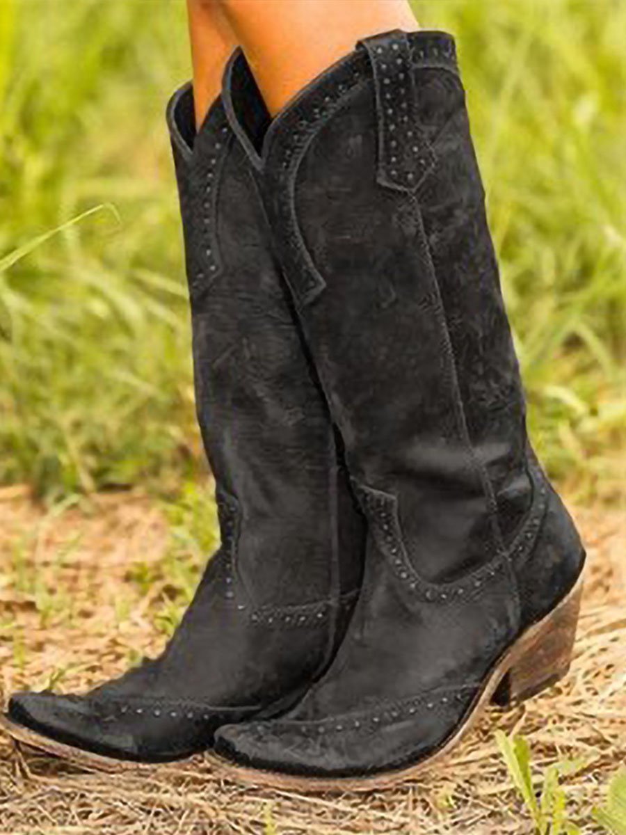Women’s Studded Knee-High Cowboy Boots