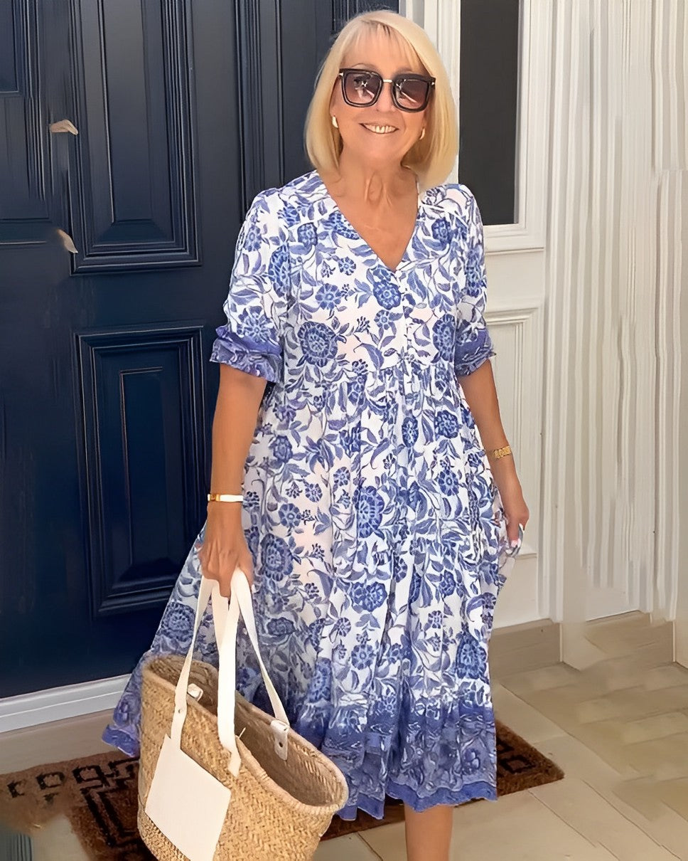 Women’s Floral V-Neck Summer Maxi Dress