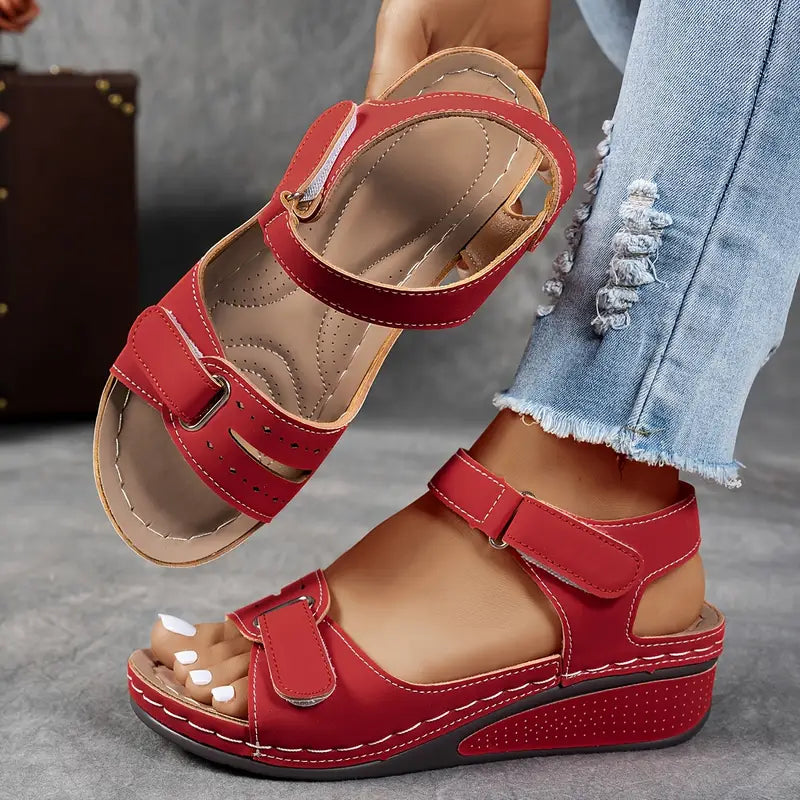 Orthopedic Wedge Sandals with Adjustable Straps
