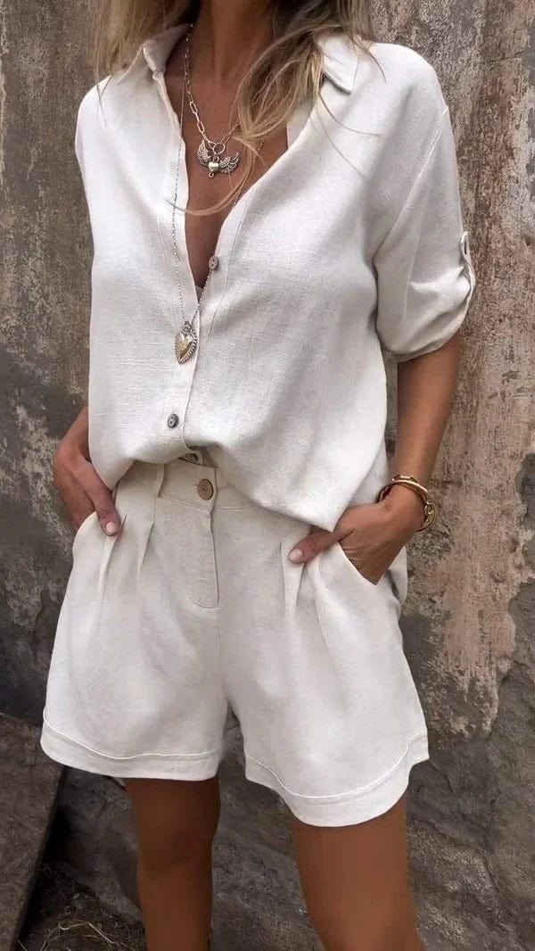 Women’s Lightweight Co Ord Set with Relaxed Fit and Matching Shorts