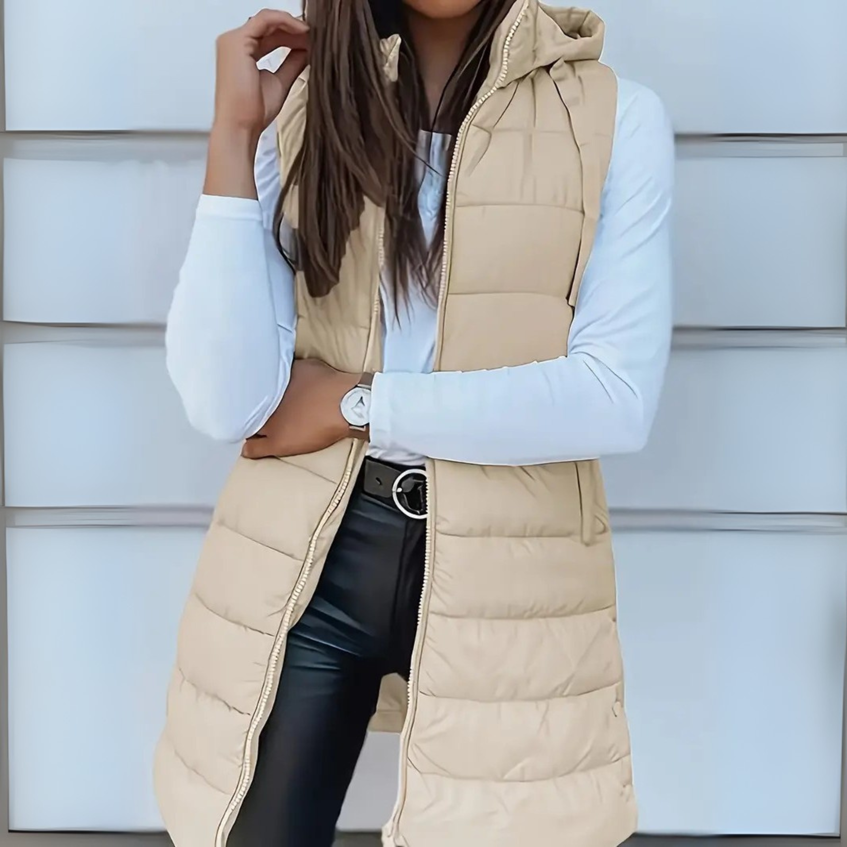 Women’s Longline Hooded Puffer Gilet