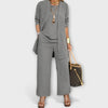 Women’s Wide Leg Three Piece Co Ord Set with Long Cardigan