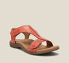 Orthopedic Vegan Leather Sandals with Memory Foam Footbed and T-Strap Design