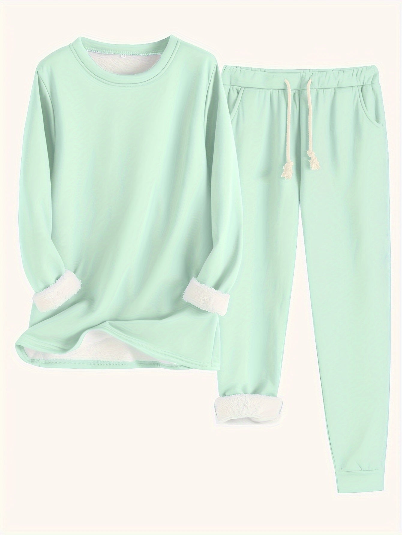 Women’s Two Piece Lounge Set with Soft Fleece Lining
