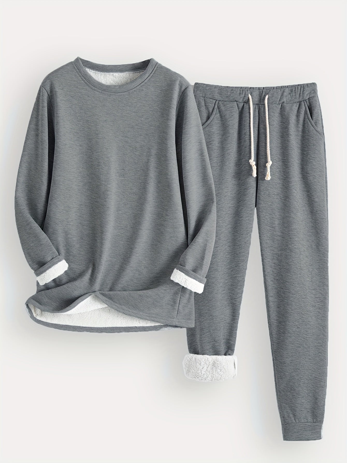 Women’s Two Piece Lounge Set with Soft Fleece Lining