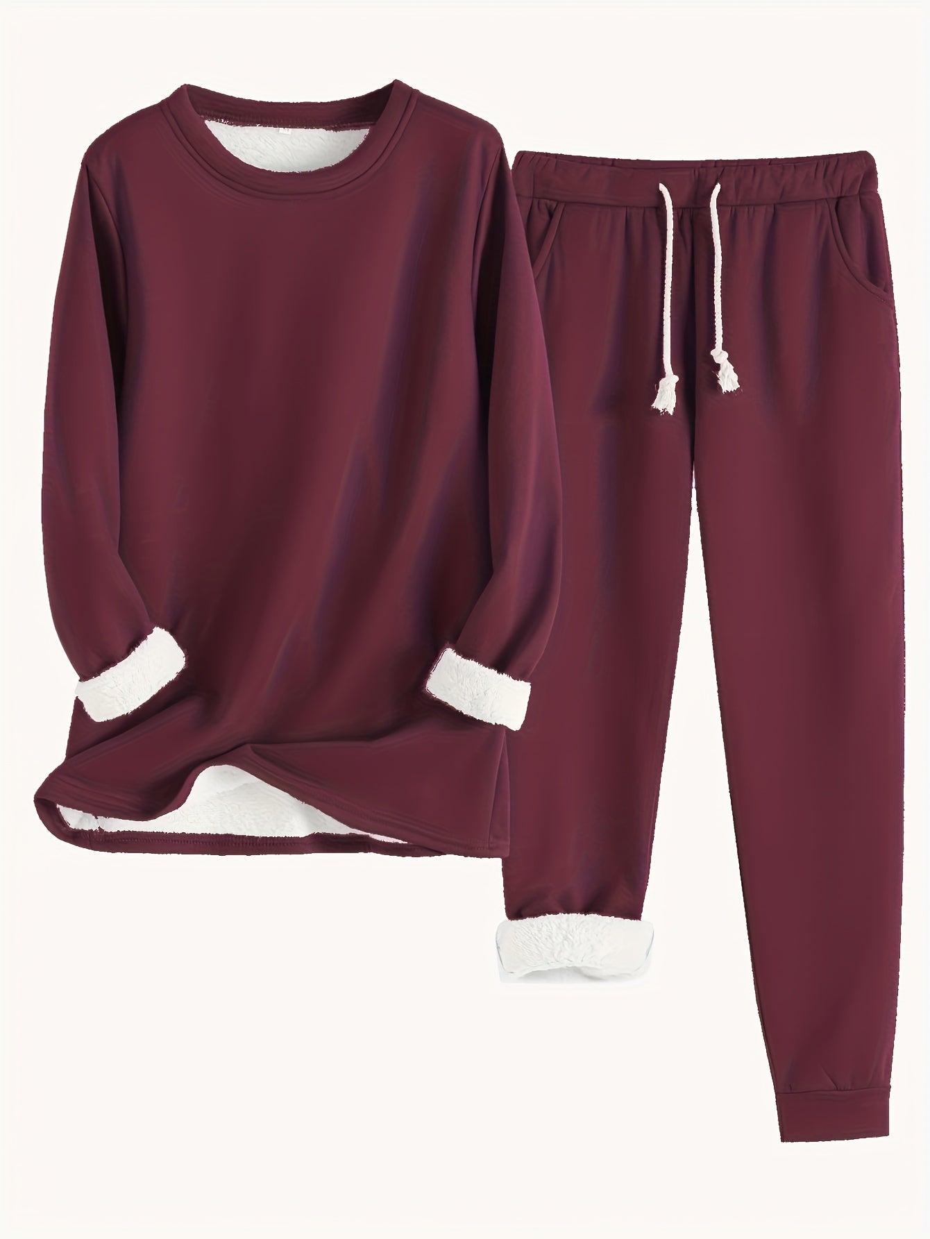 Women’s Two Piece Lounge Set with Soft Fleece Lining