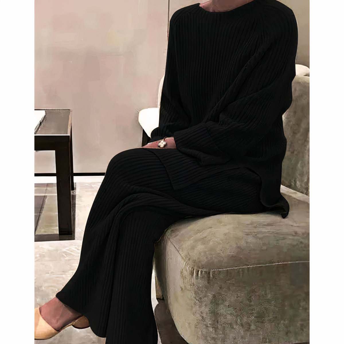 Women’s Two Piece Lounge Set with Knitted Jumper and Trousers