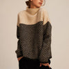 Women’s Chevron Knit Jumper with Cowl Neck