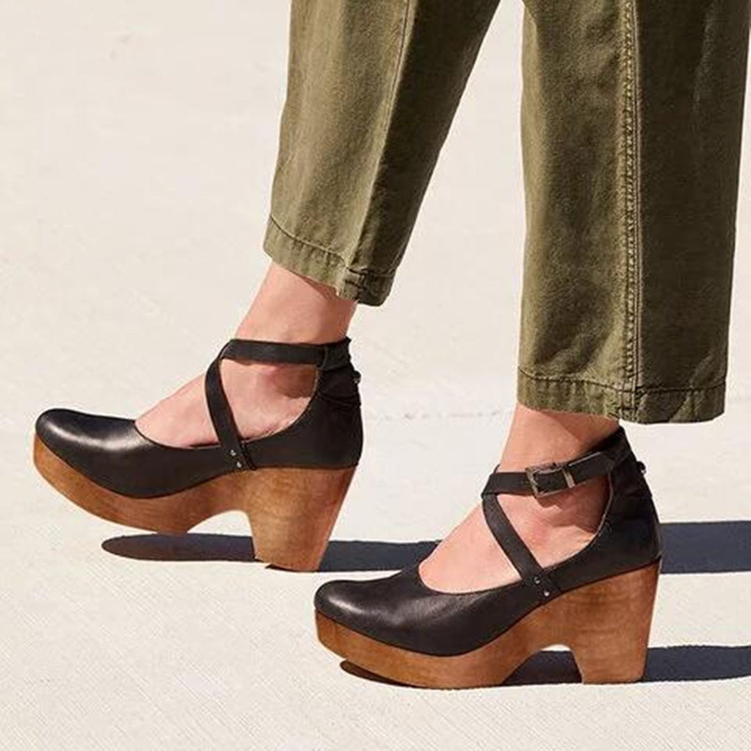 Women’s Platform Wedge Heels with Ankle Strap