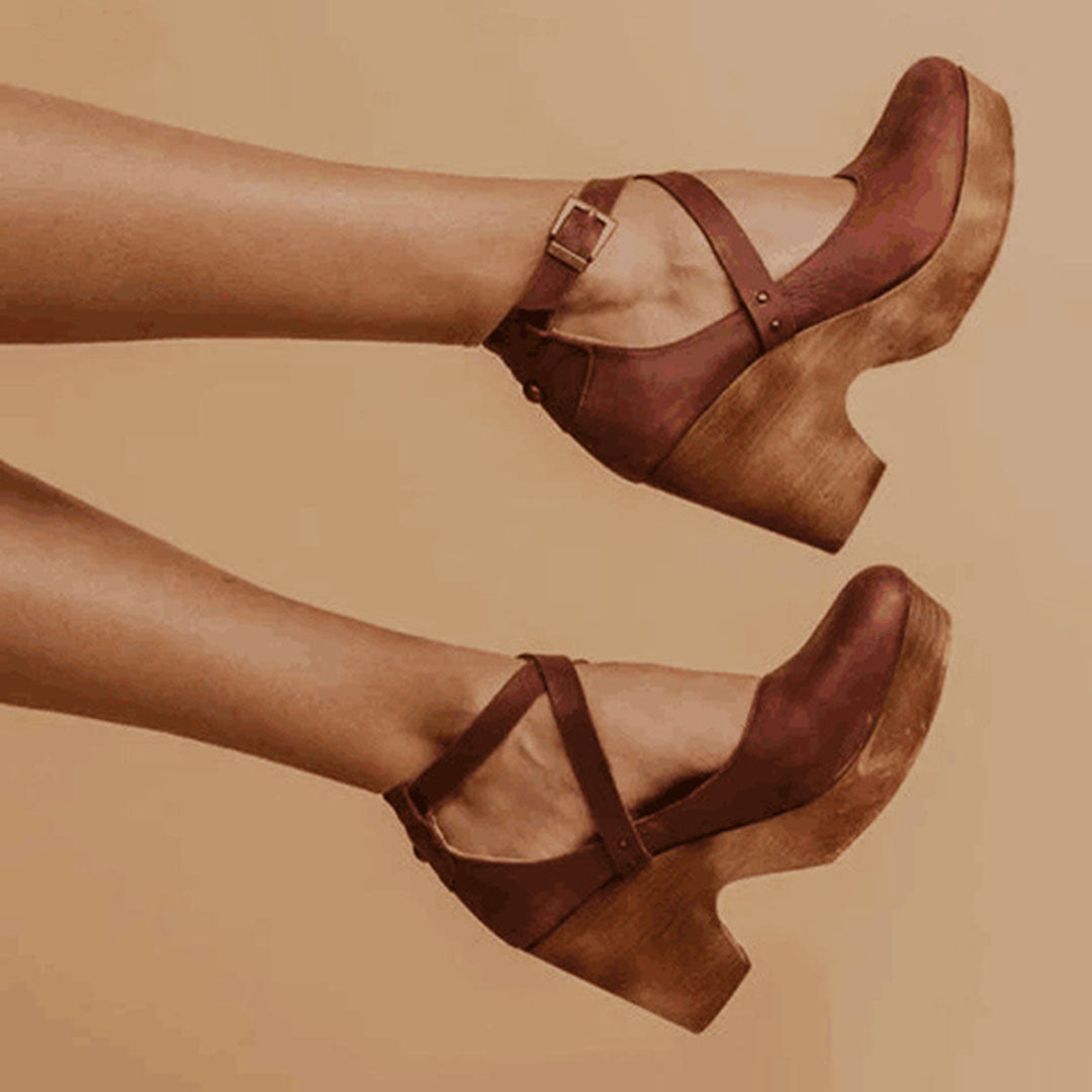 Women’s Platform Wedge Heels with Ankle Strap