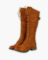 Women’s Knee High Lace Up Boots with Block Heel