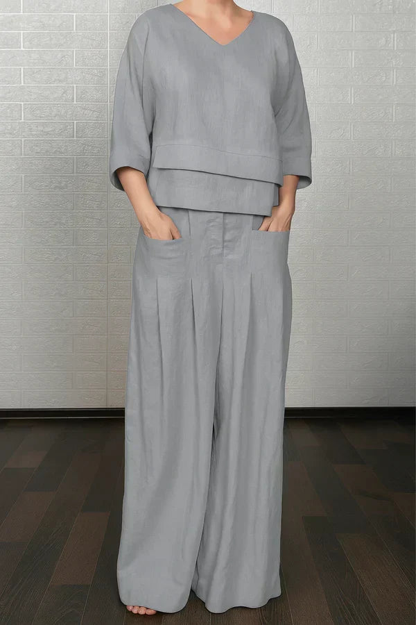 Women’s Relaxed Two Piece Top and Trousers Set