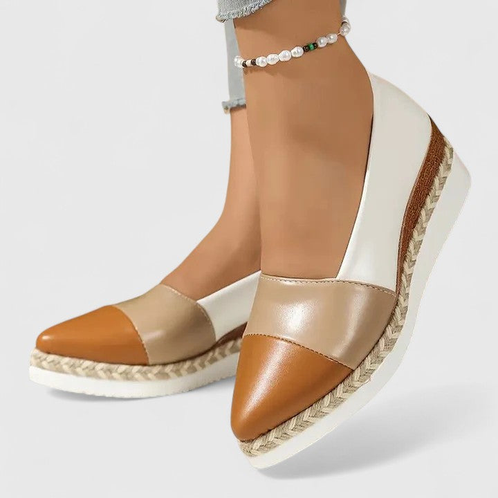 Women’s Platform Espadrilles with Metallic Finish