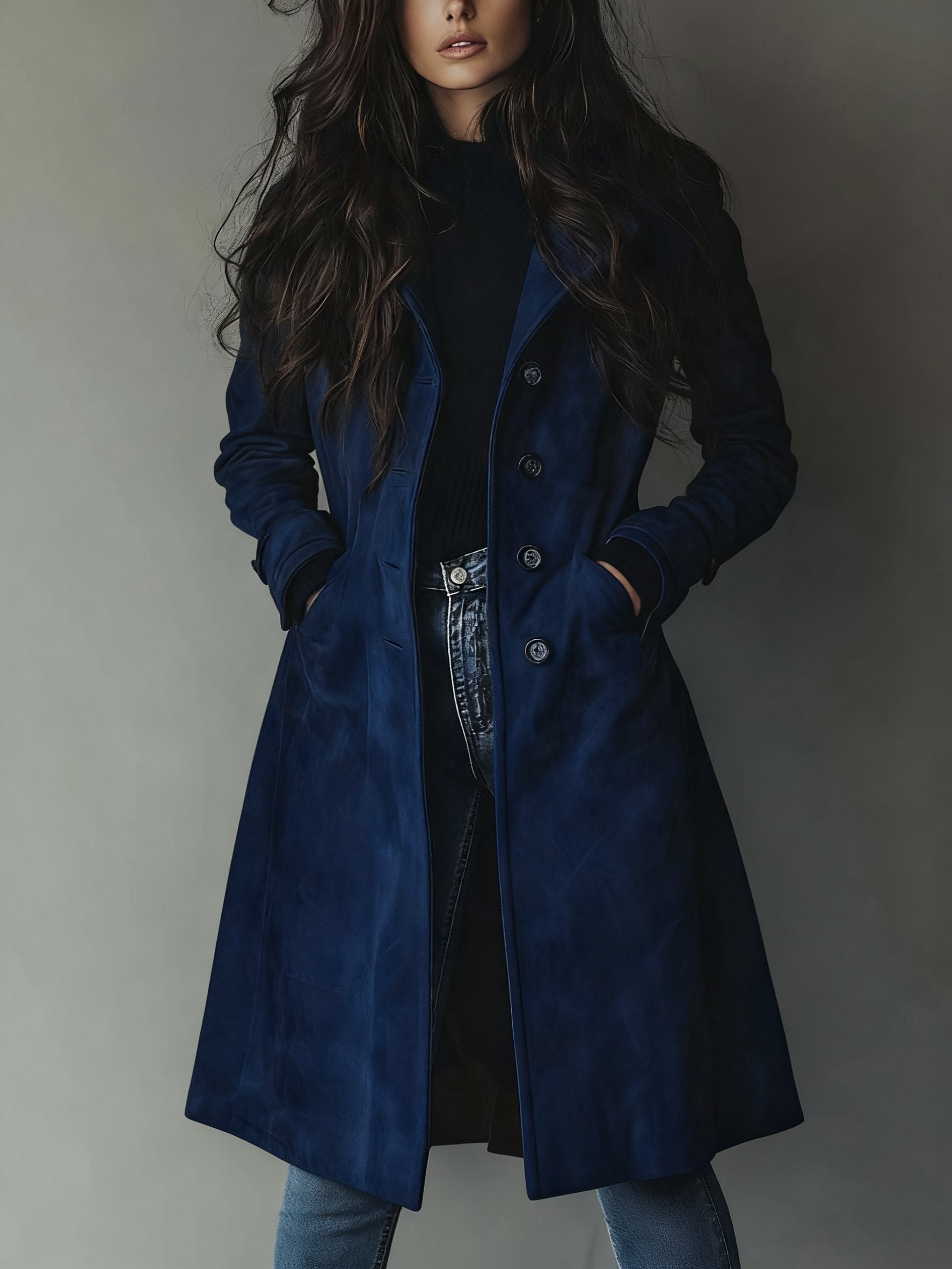 Women’s Double-Breasted Trench Coat with Relaxed Fit