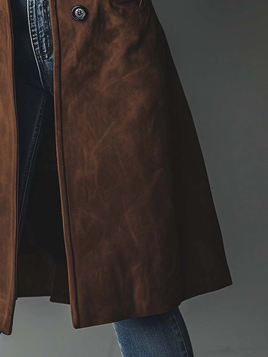 Women’s Double-Breasted Trench Coat with Relaxed Fit