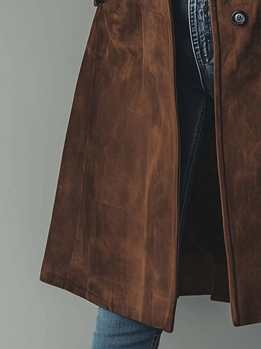 Women’s Double-Breasted Trench Coat with Relaxed Fit