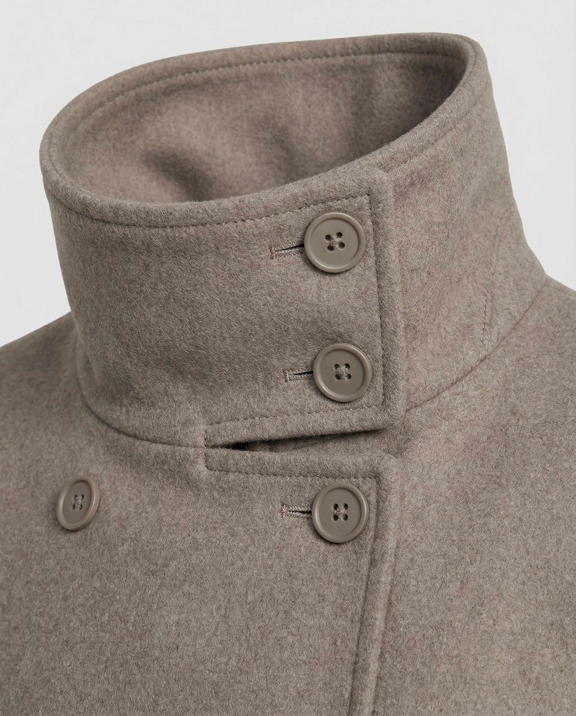 Women’s Cropped Double-Breasted Jacket with Stand Collar