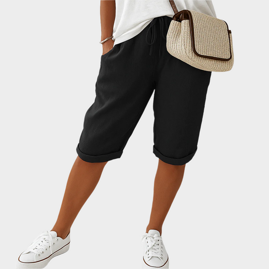 Linnen korte broek voor dames - LÉORA