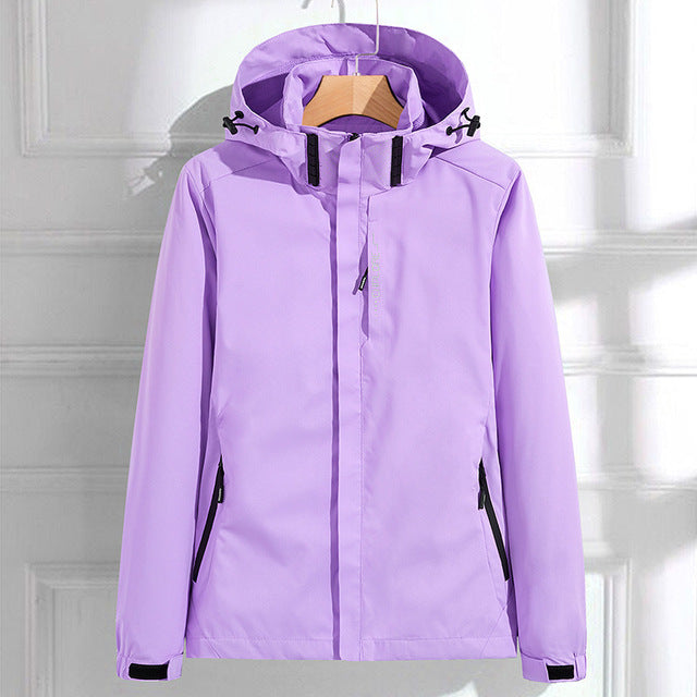 Women’s Waterproof Rain Jacket with Removable Hood