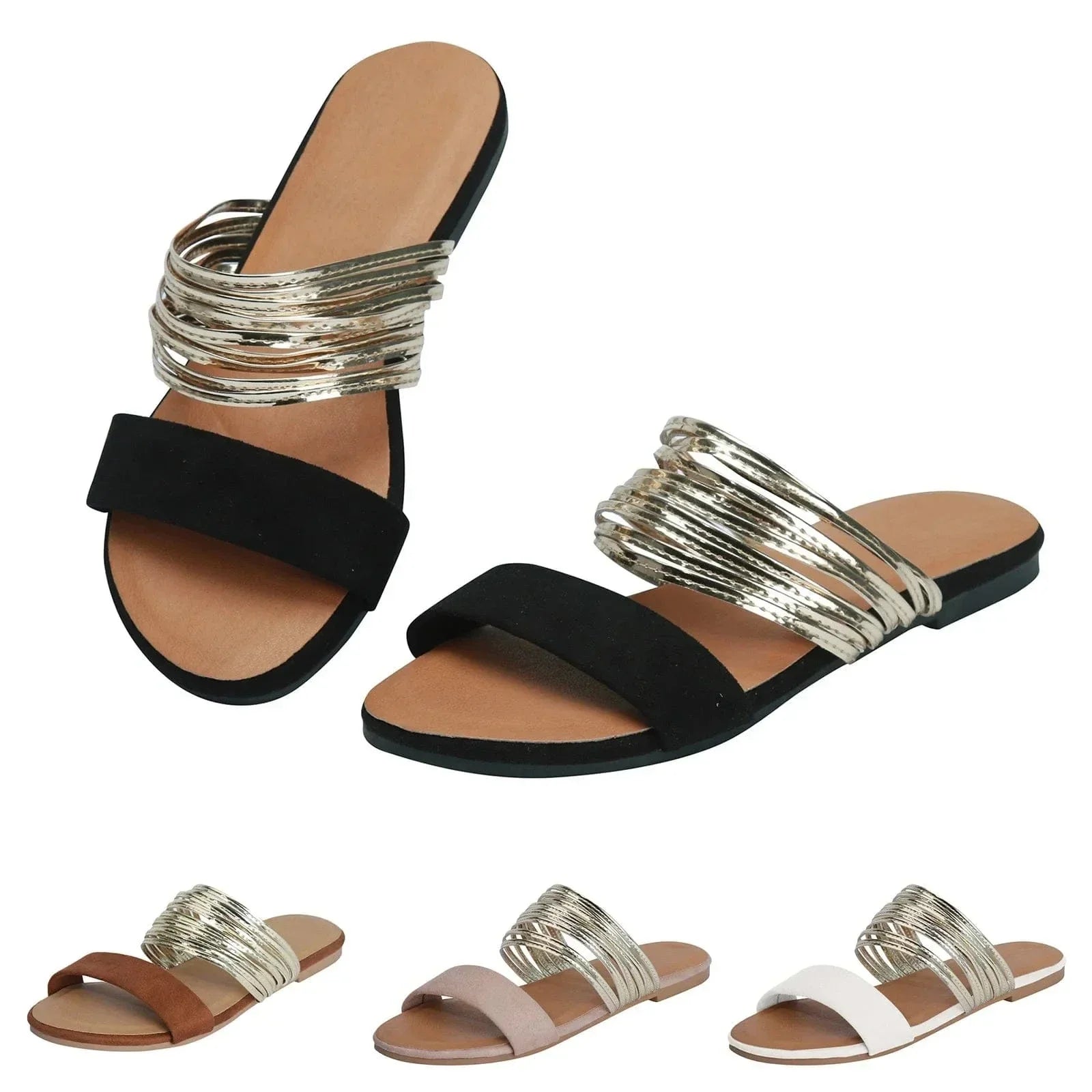 Women’s Orthopedic Slip-On Sandals with Lightweight Suede Finish