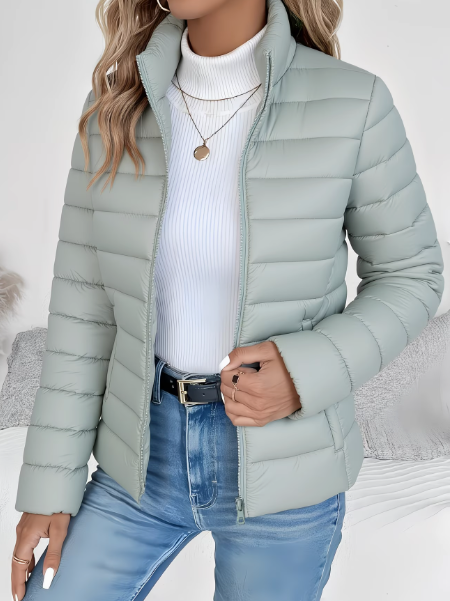 Women’s Lightweight Quilted Jacket with Stand Collar
