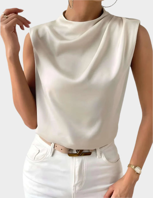 Mouwloze Geplooide Blouse voor Dames - Clarisse