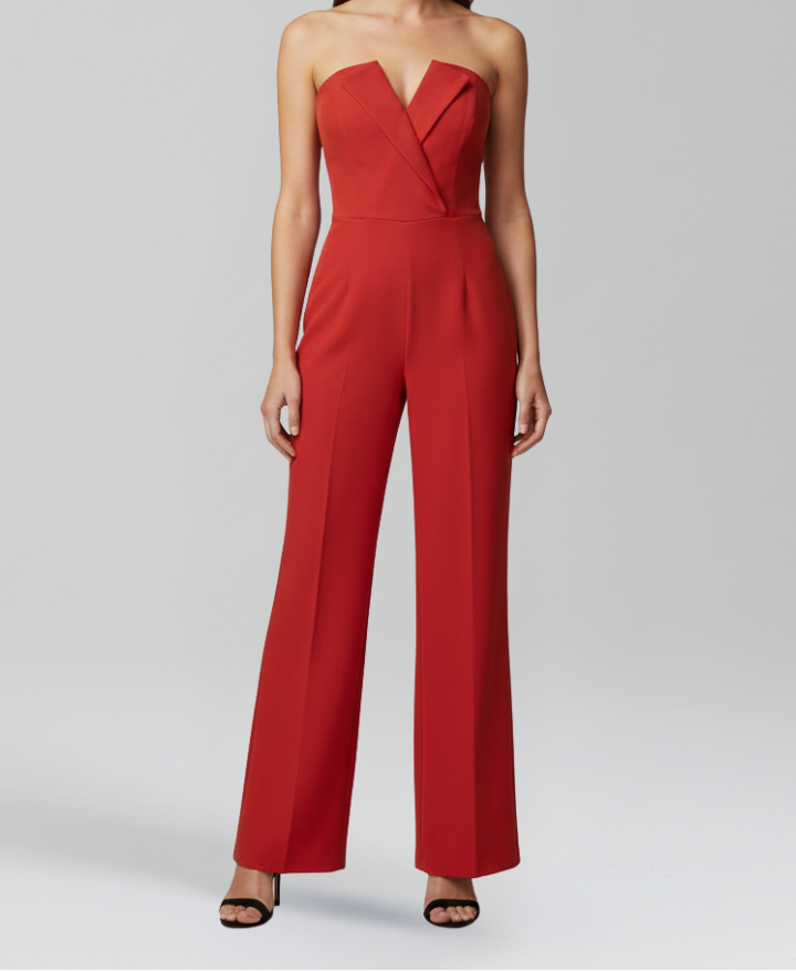 Sleeveless Halter Neck Wide Leg Jumpsuit with Defined Waist
