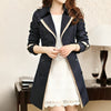 Women’s Double-Breasted Trench Coat with Belted Sleeves