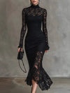 Women’s Long Sleeve Dress with Fishtail Hem