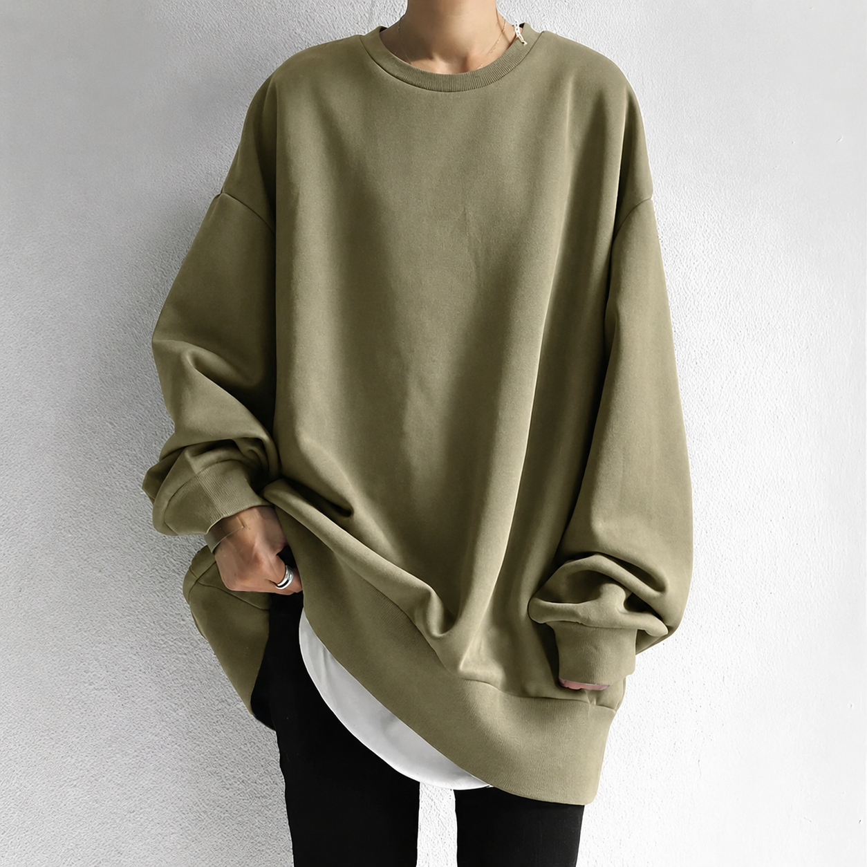 Women’s Oversized Tunic Jumper with Drop Shoulder
