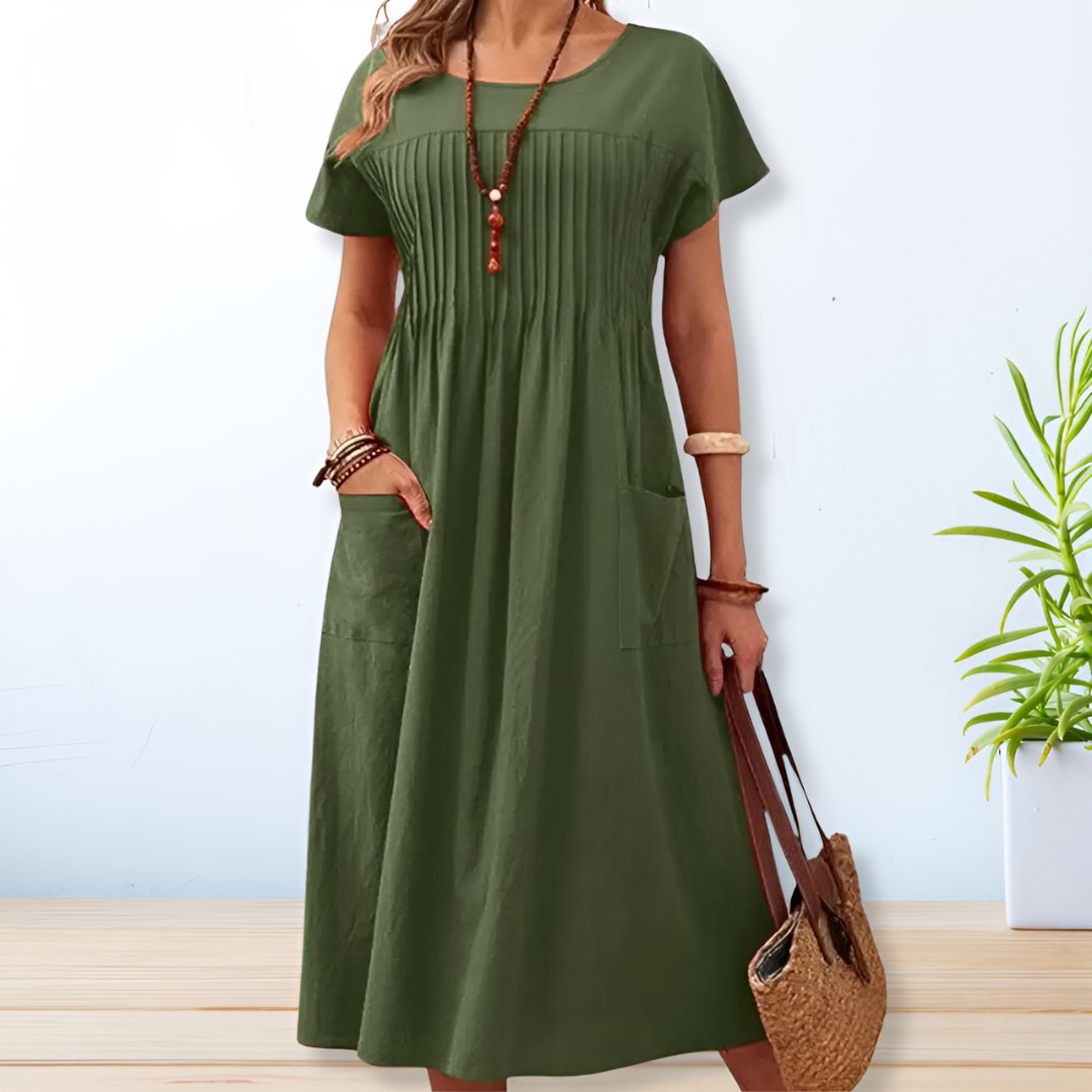 Women’s Summer Maxi Dress with Relaxed Fit and Side Pockets