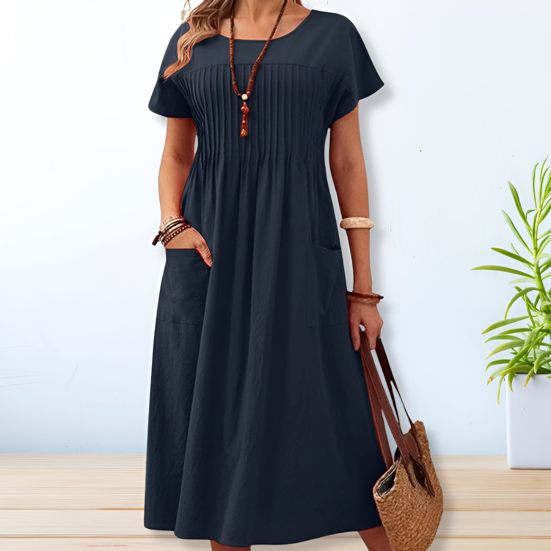 Women’s Summer Maxi Dress with Relaxed Fit and Side Pockets