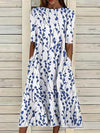 Women’s Floral Summer Midi Dress with A-Line Silhouette