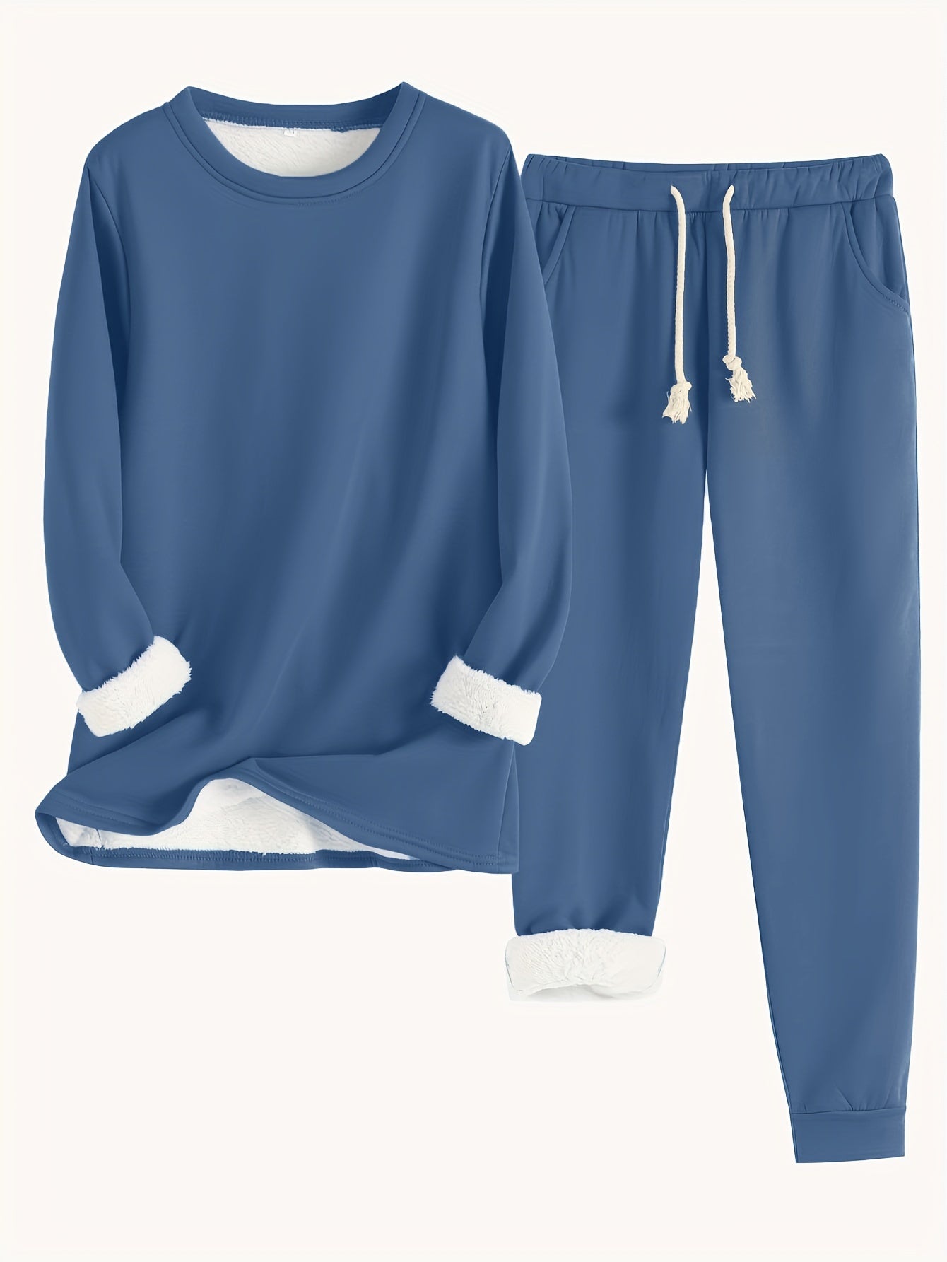 Women’s Two Piece Lounge Set with Soft Fleece Lining