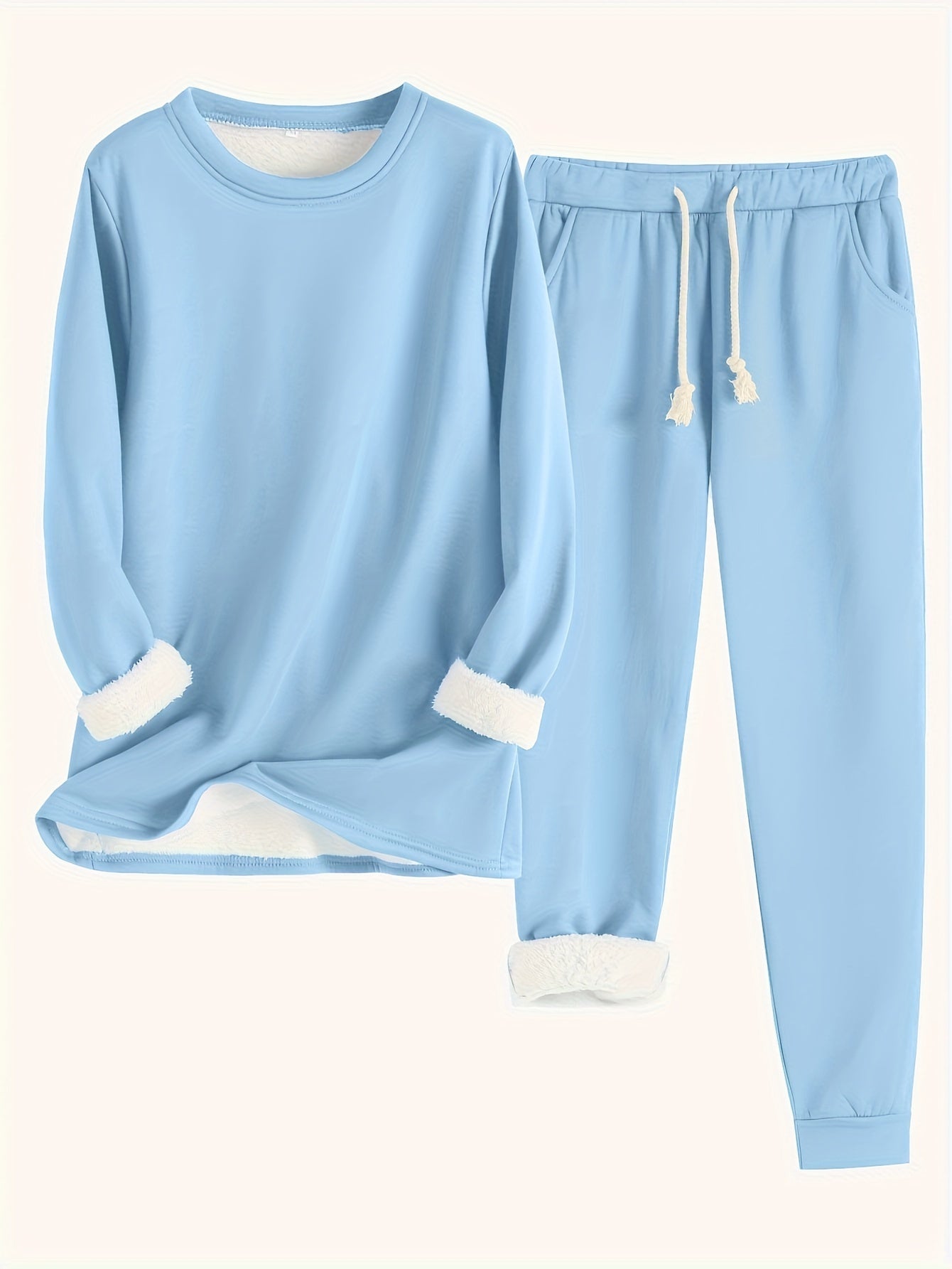 Women’s Two Piece Lounge Set with Soft Fleece Lining