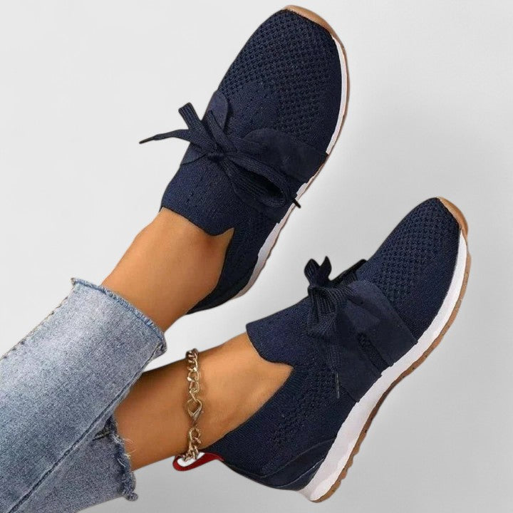 Women’s Knit Lace-Up Sneakers with Lightweight Comfort