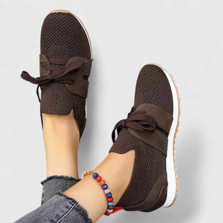Women’s Knit Lace-Up Sneakers with Lightweight Comfort