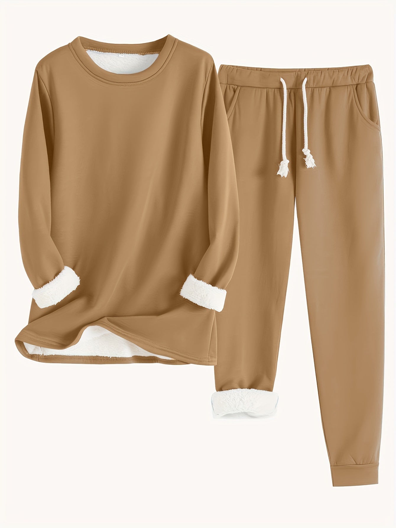 Women’s Two Piece Lounge Set with Soft Fleece Lining