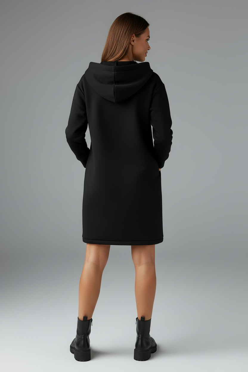 Oversized Womens Hoodie Dress with Relaxed Fit and Front Pocket - Khaki / M Oversized Womens Hoodie Dress with Relaxed Fit and Front Pocket - Khaki / M