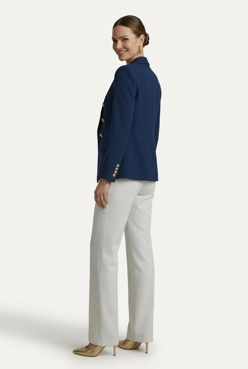 Womens Blazer with Gold Button Silhouette