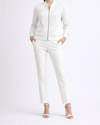 Women’s Textured Bomber Jacket with Ribbed Cuffs and Zip Front