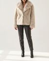Womens Faux Fur Jacket with Plush Texture