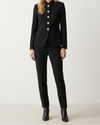 Fitted Short Womens Jacket with Button Front and Side Pockets