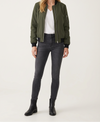 Short Womens Zip Jacket with Ribbed Hem and Cuff Detail