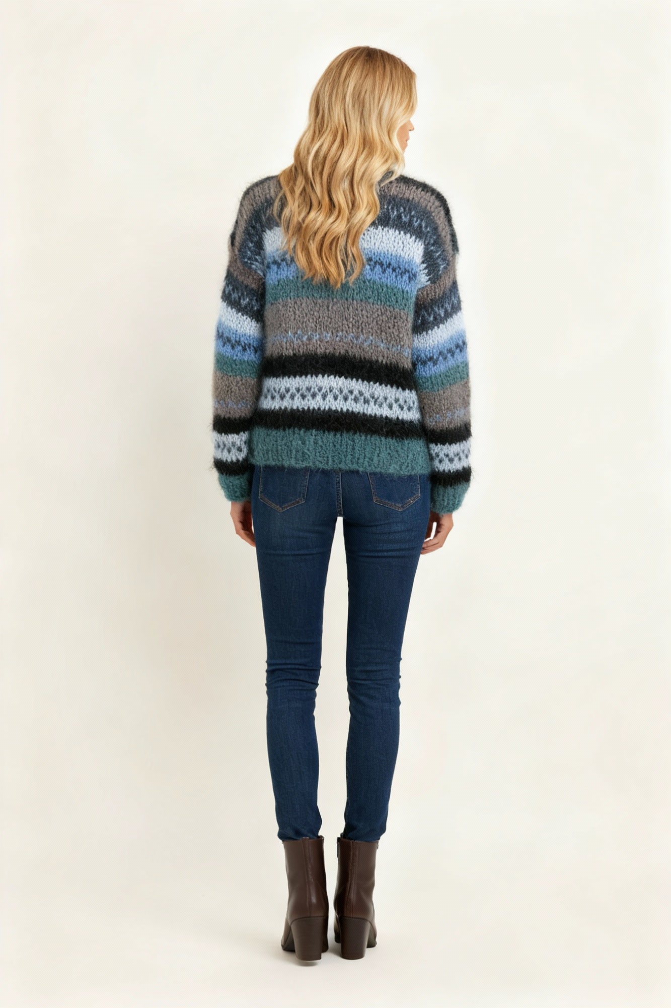 Striped Knit Sweater Women Timeless Style with Relaxed Fit