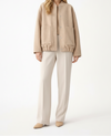Women’s Bomber Jacket with Front Closure and Functional Pockets