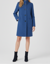 Womens Coat with Round Neckline and Button Front Fit